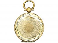 Early 19th Century Round Locket with Turquoise Forget Me Not Motif