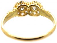 Victorian 18ct Gold Double Cluster Ring set with Diamonds