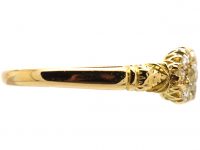 Victorian 18ct Gold Double Cluster Ring set with Diamonds
