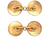 Edwardian 9ct Gold, Blue & White Enamel Cufflinks