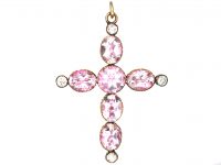 Georgian 9ct Gold, Rock Crystal & Diamond Cross