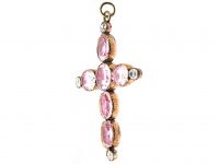 Georgian 9ct Gold, Rock Crystal & Diamond Cross