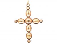 Georgian 9ct Gold, Rock Crystal & Diamond Cross