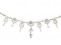 Edwardian Platinum & Diamond Festoon Necklace in Fitted Case