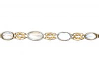 Edwardian 15ct Gold & Platinum Bracelet set with Moonstones