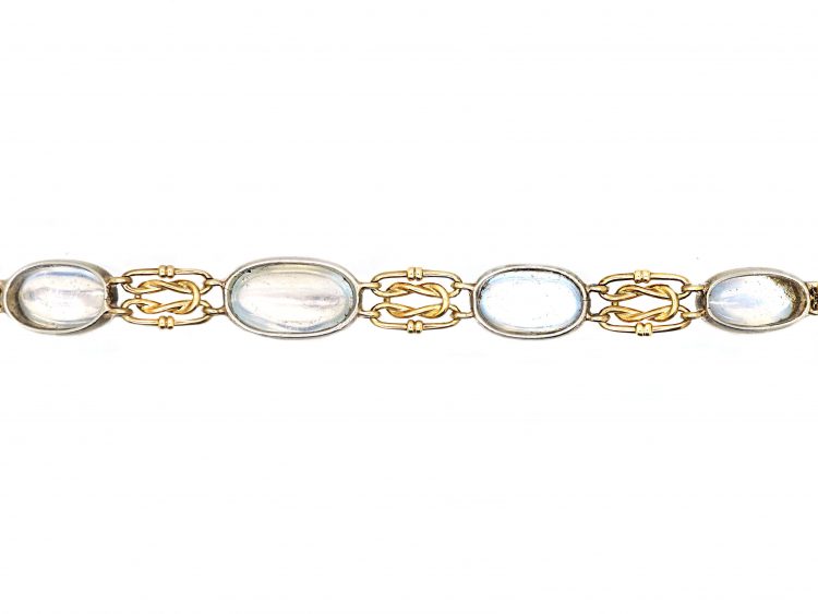 Edwardian 15ct Gold & Platinum Bracelet set with Moonstones