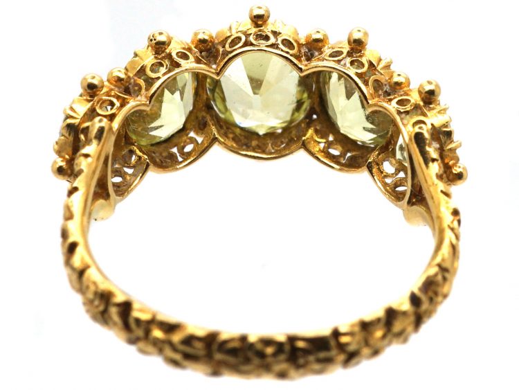 Georgian 18ct Gold Five Stone Chrysolite Ring