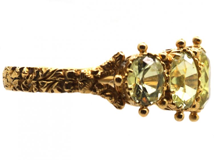 Georgian 18ct Gold Five Stone Chrysolite Ring