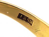 Edwardian 18ct Gold, Carved Half Hoop Five Stone Ring set with Green Garnets & Diamonds