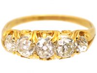 Victorian 18ct Gold, Five Stone Old Mine Cut Diamond Ring