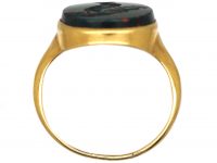 Victorian 18ct Gold Signet Ring with Bloodstone Intaglio of a Ram
