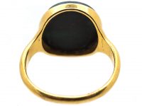 Victorian 18ct Gold Signet Ring with Bloodstone Intaglio of a Ram