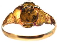 Victorian 15ct Gold, Ruby & Natural Split Pearl Cluster Ring