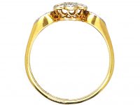 Edwardian 18ct Gold & Platinum, Diamond Cluster Ring with Diamond Set Shoulders