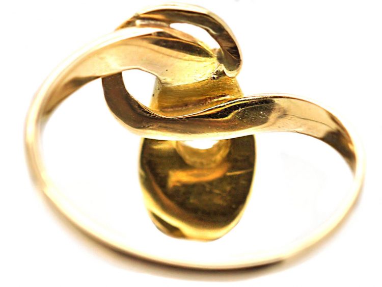 19th Century 14ct Gold Snake Ring set with a Diamond