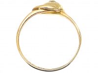 19th Century 14ct Gold Snake Ring set with a Diamond