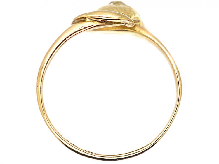 19th Century 14ct Gold Snake Ring set with a Diamond
