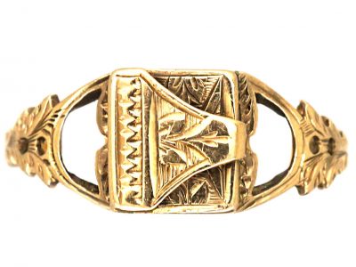 Victorian 9ct Gold Envelope Locket Ring