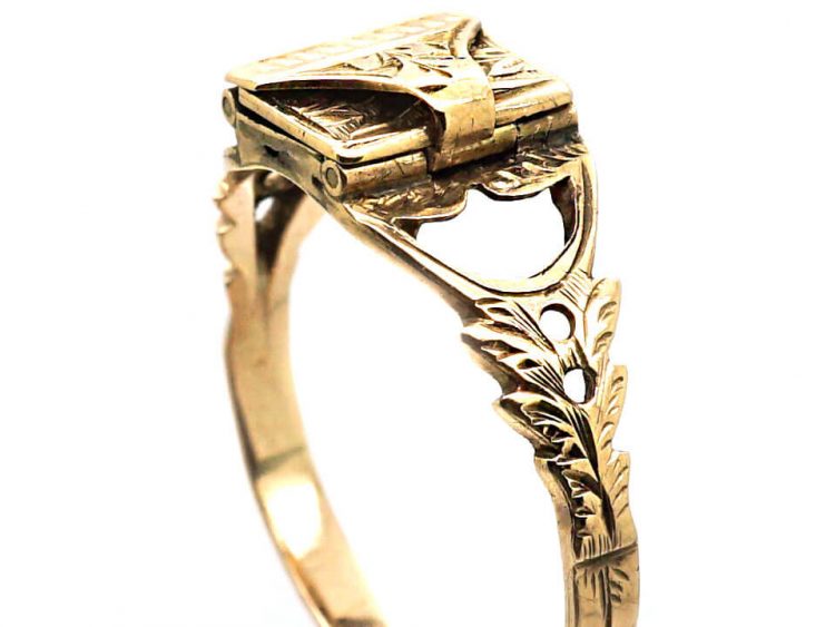 Victorian 9ct Gold Envelope Locket Ring