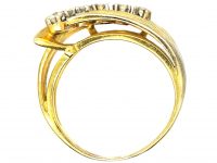 18ct Gold Modernist Swirl Ring set with Diamonds
