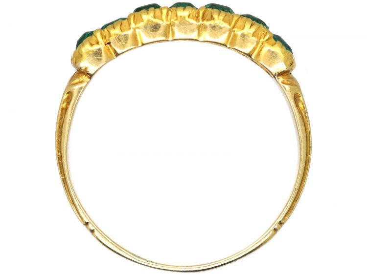 Victorian 18ct Gold Seven Stone Emerald Ring