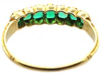 Victorian 18ct Gold Seven Stone Emerald Ring