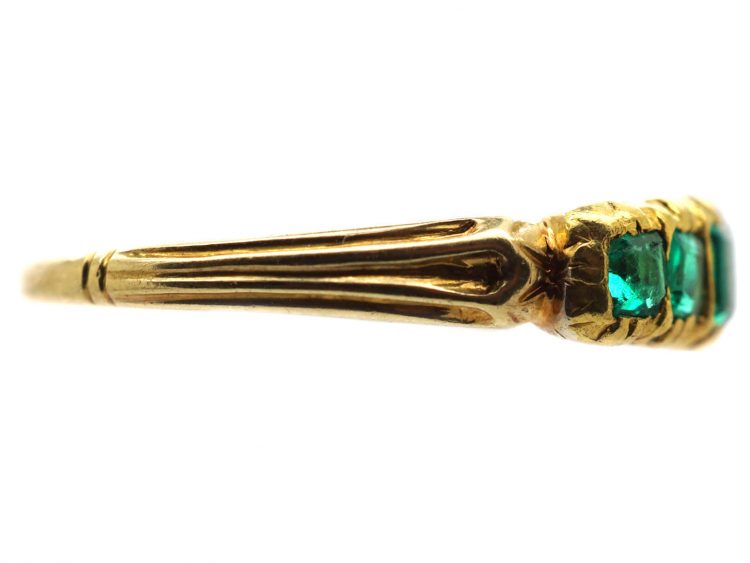 Victorian 18ct Gold Seven Stone Emerald Ring