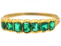 Victorian 18ct Gold Seven Stone Emerald Ring