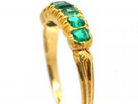 Victorian 18ct Gold Seven Stone Emerald Ring
