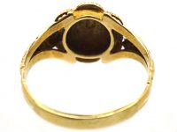 Early 19th Century 18ct Gold, Emerald & Natural Split Pearl Cluster Ring