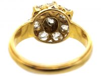 Victorian 20ct Gold Diamond Cluster Ring with Ornate Engraved Shoulders