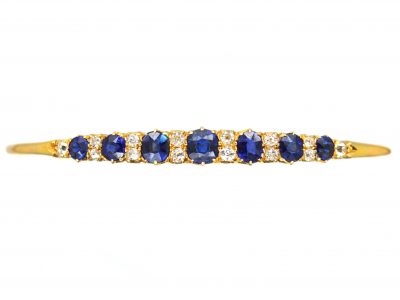 Edwardian 15ct Gold Bangle set with Sapphires & Diamonds