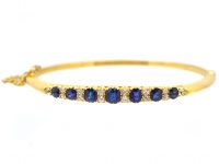 Edwardian 15ct Gold Bangle set with Sapphires & Diamonds