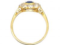 Edwardian 18ct Gold & Platinum, Sapphire & Diamond Cluster Ring