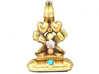 Georgian Three Colour Gold Seal with Heart Motifs