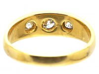 Victorian 18ct Gold Three Stone Diamond Gypsy Ring
