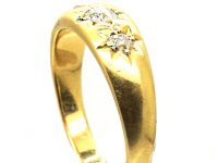 Victorian 18ct Gold Three Stone Diamond Gypsy Ring