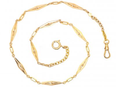 Art Deco 14ct Gold Chain with Lozenge Links