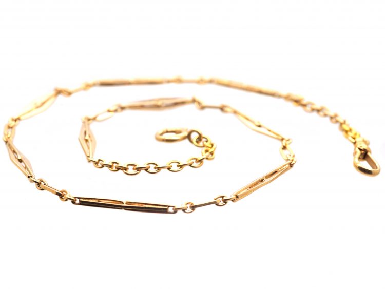Art Deco 14ct Gold Chain with Lozenge Links
