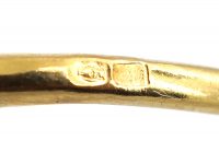 French Import Early 19th Century 18ct Gold, Large Emerald & Diamond Cluster Ring
