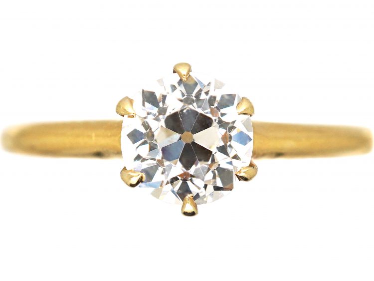 Edwardian 18ct Gold Ring set with a Diamond
