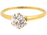 Edwardian 18ct Gold Ring set with a Diamond