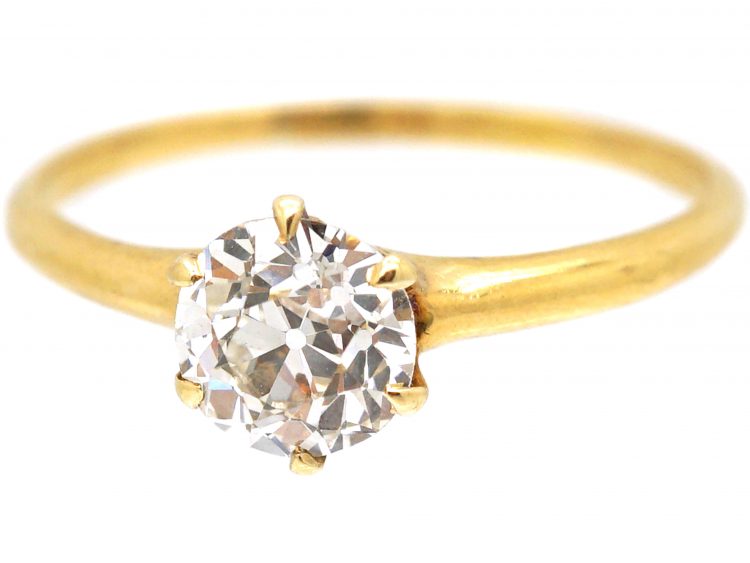 Edwardian 18ct Gold Ring set with a Diamond
