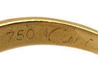 1960s 18ct Gold Cross Over Ring by Cartier set with Diamonds