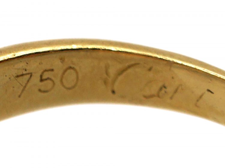 1960s 18ct Gold Cross Over Ring by Cartier set with Diamonds