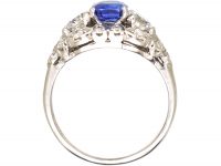Early 20th Century Palladium, Sapphire & Diamond Ring