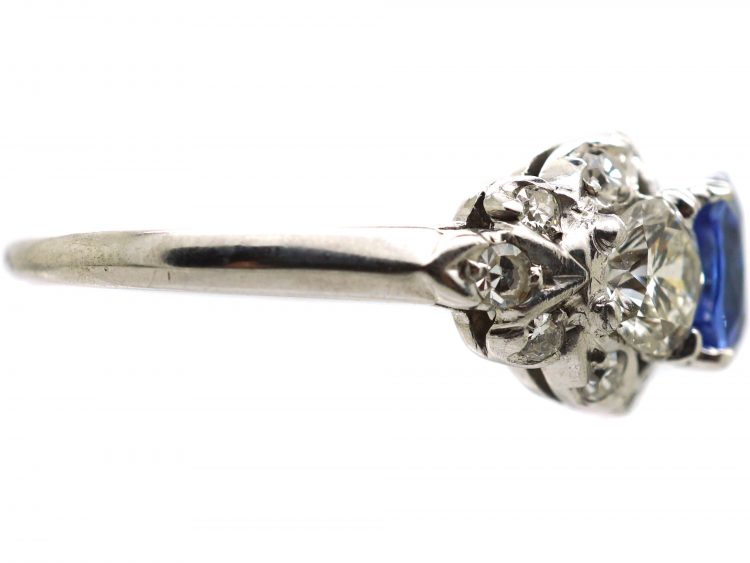 Early 20th Century Palladium, Sapphire & Diamond Ring