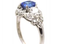 Early 20th Century Palladium, Sapphire & Diamond Ring