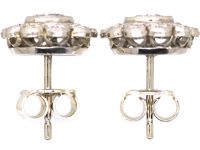 Platinum, Diamond Cluster Earrings