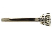 Early 20th Century 18ct White Gold & Platinum, Diamond Solitaire Ring with Diamond Set Shoulders
